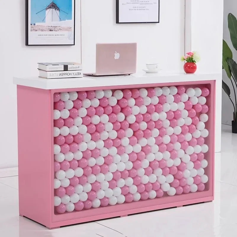 

Nordic Lectern Reception Desk Podium White Checkout Liquid Bar Hair Salon Counter Register Corner Organizers Salon Furniture