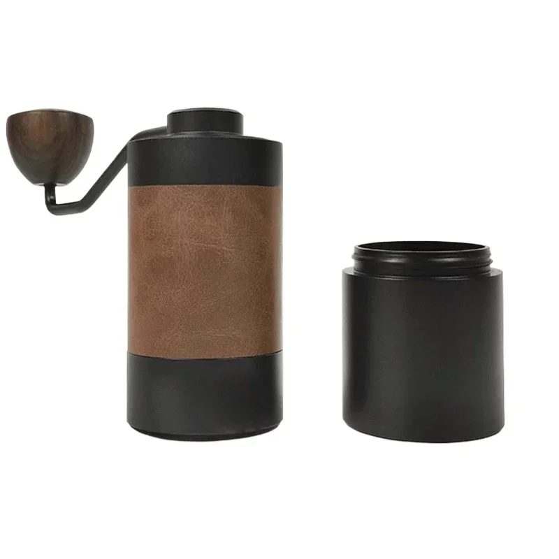 Manual Coffee Grinder with Wooden Handle, Portable Hand Crank Coffee Bean Mill, Adjustable Burr for Home Hand Brew Coffee