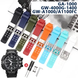 Silicone Watch Band for Casio G-SHOCK GA-1000 GA-1100 GW-4000 GW-A1000 1100 Men Waterproof Rubber Strap Accessories with tools