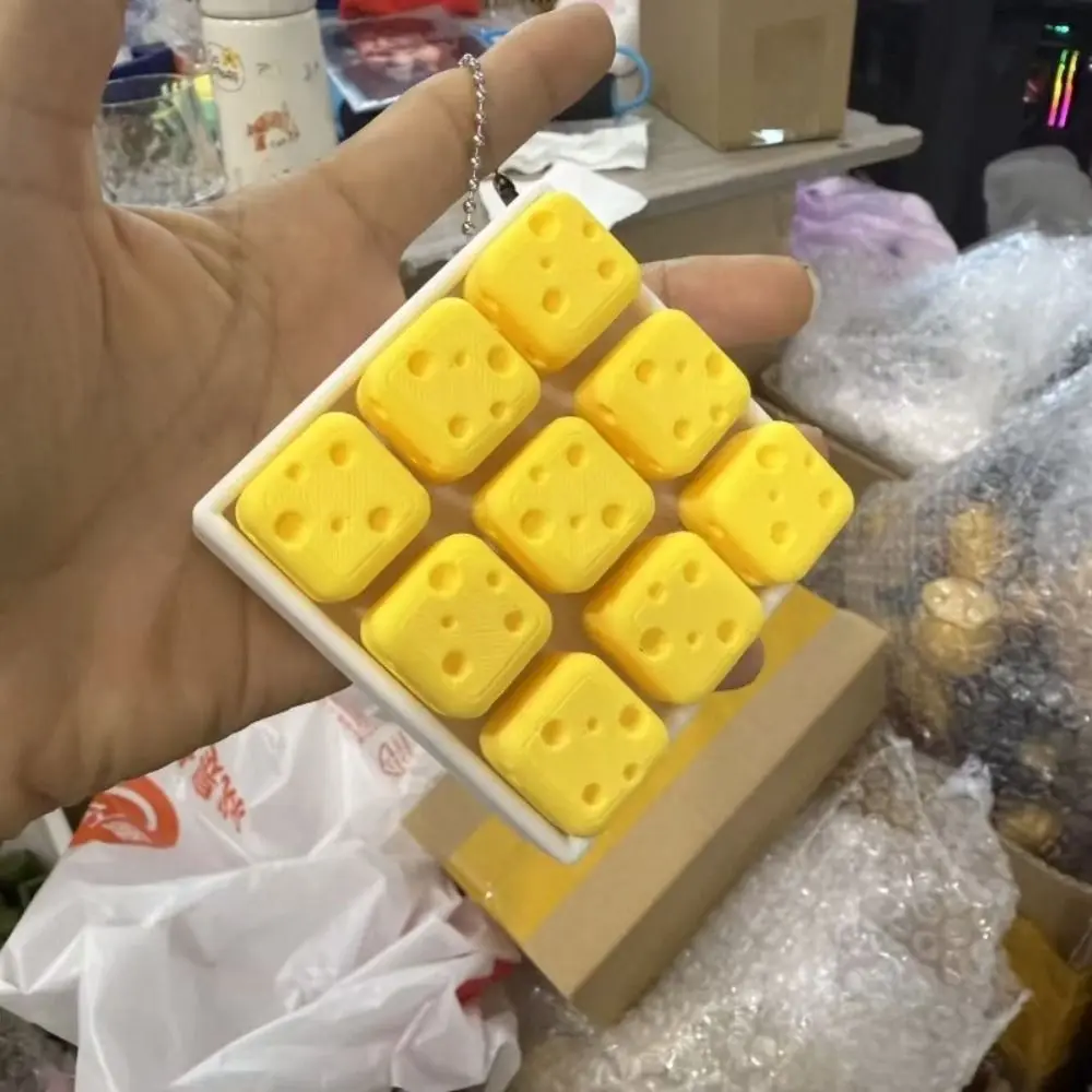 NineGrid Fruit Keycaps Clicker Simulation Bag Pendants Press Button Keychain PLA Material 3D Printed Keyboard Pendants Backpack