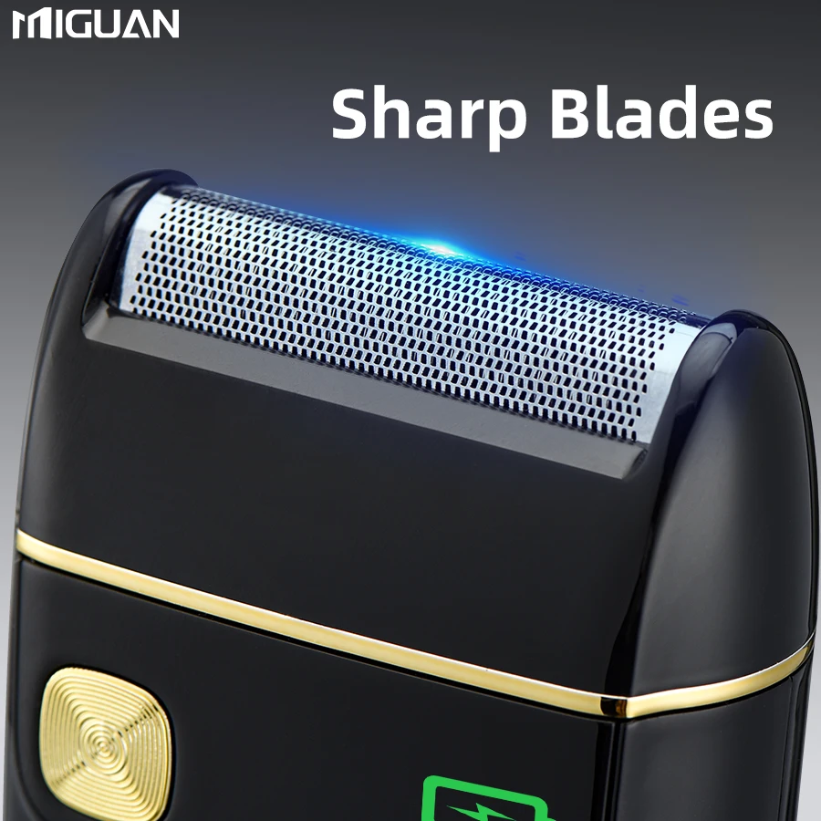 ماكينة حلاقة كهربائية قابلة لإعادة الشحن عبر USB - ترددية، محمولة، رقائق قابلة للاستبدال، أسود - للسفر والاستخدام المنزلي، هدية للرجال