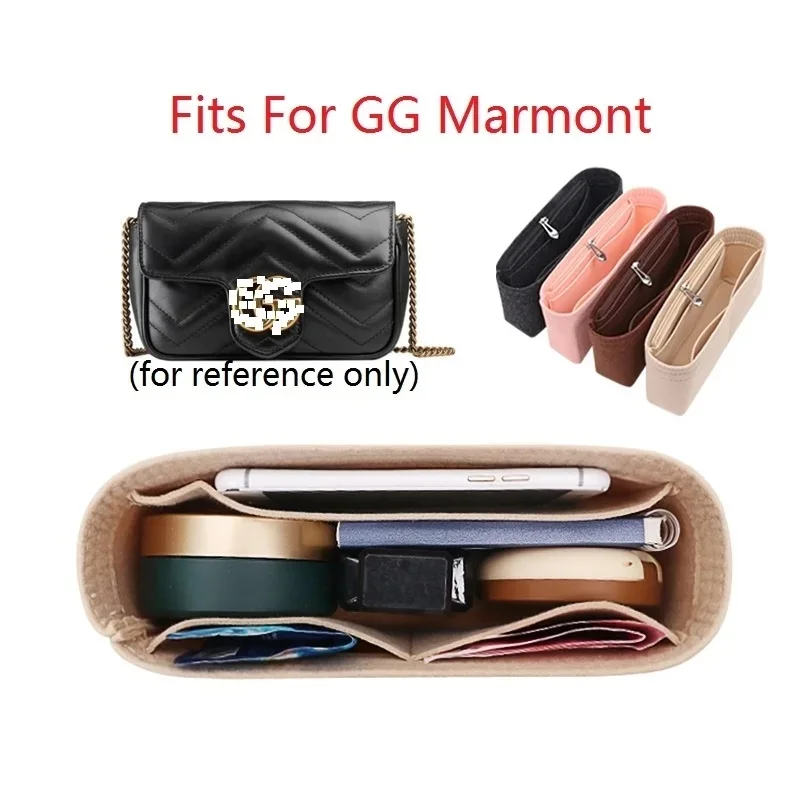 Felt Insert Bag for GG Marmont Handbag Liner Lining Storage Separation Bag Support Inner Bag