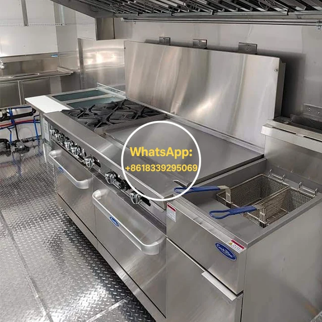 맞춤형 바베큐 판매 트레일러 야외 포치 푸드 트레일러 스모커 포함 이동식 바베큐 그릴 상업용 주방 조리 트레일러