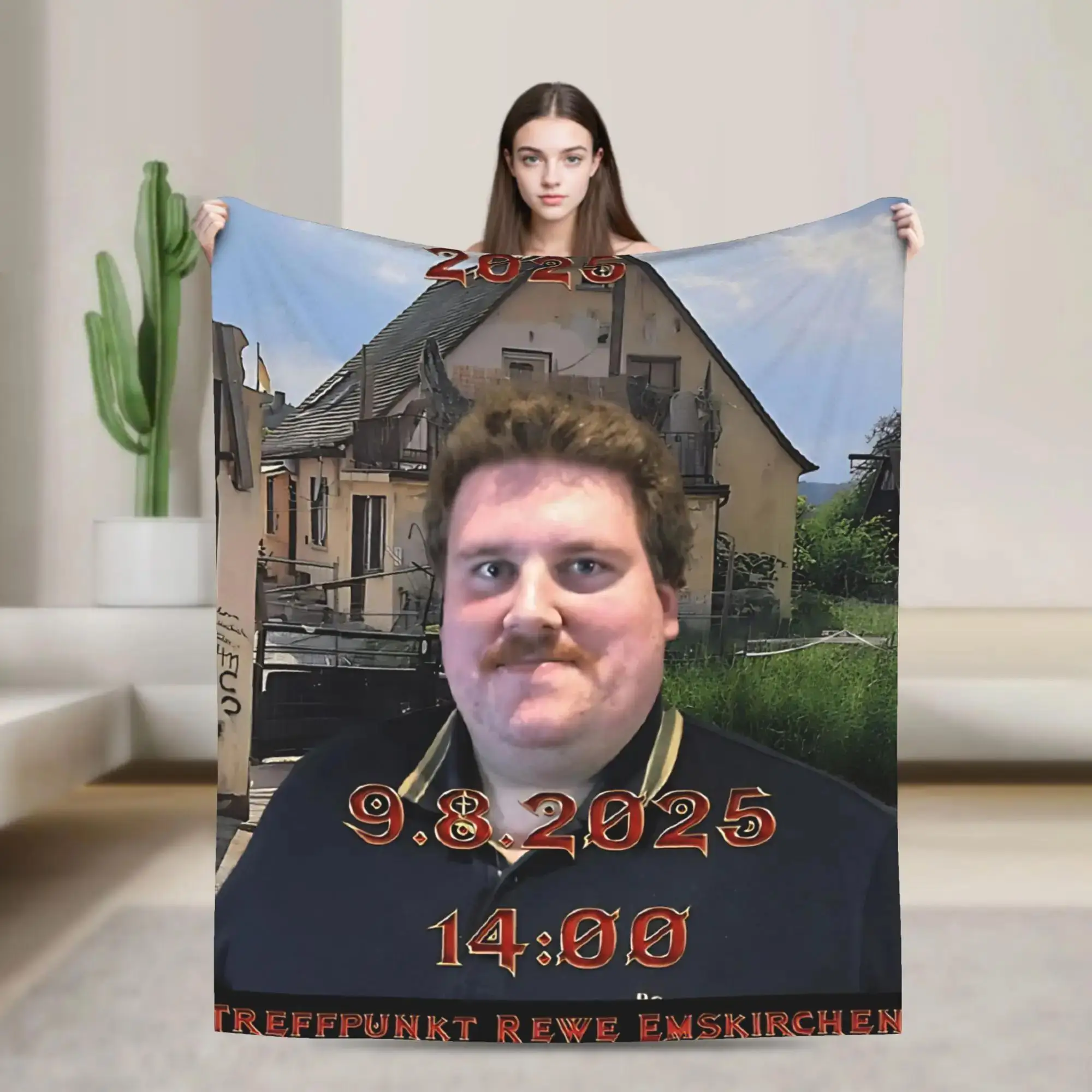 

Плюшевый плед Drachenlord Schanzenfest: теплый, мягкий, для кровати, дивана, пикника. Забавное фланелевое покрывало.