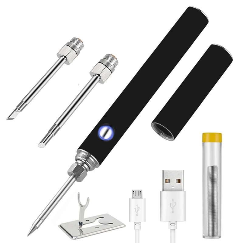 Portable Soldering Iron With Cover Mini 5V Rechargeable Wireless Soldering Iron Battery Soldering Iron (Tip-BCK Kit)