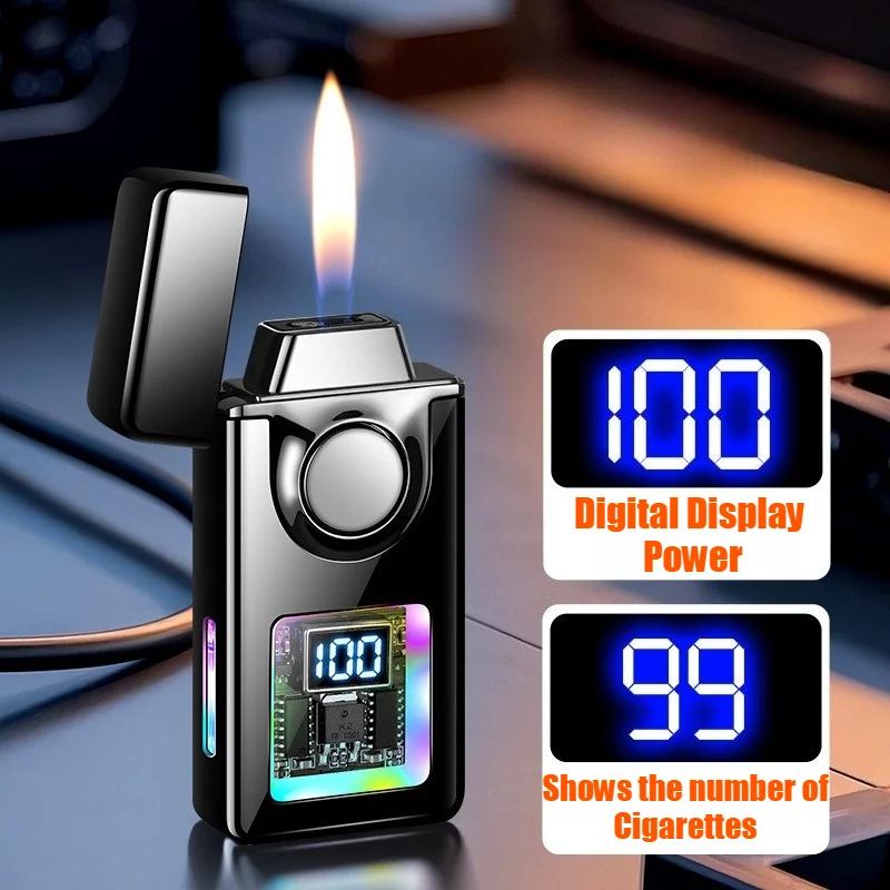 Lighter 4 Ignition Methods Sound/Air Flow/Gravity Sensing/Knocking Inflatable Windproof Cigarette Lighters & Smoking Accessories