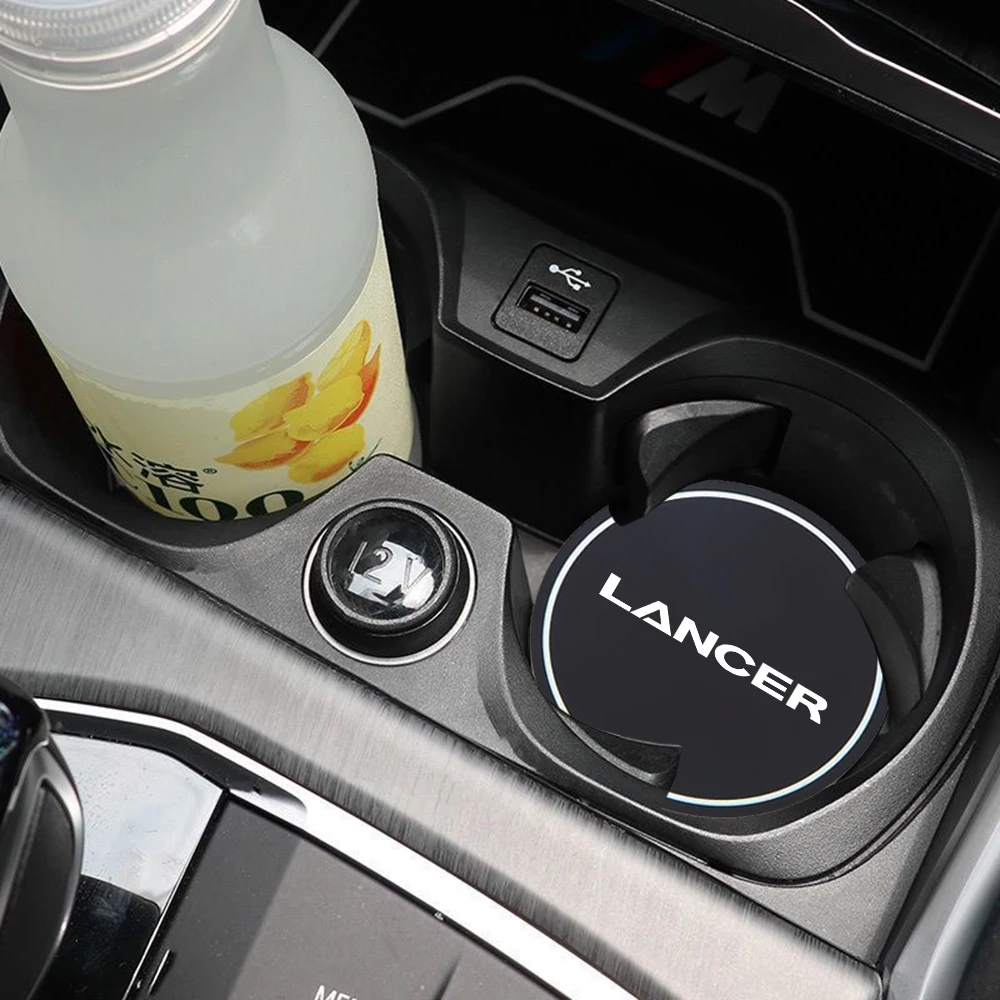 2Pcs Car Coaster Water Cup Bottle Holder Mat Silica Gel Bottle Pad For Mitsubishis Lancer Car Styling Accessories
