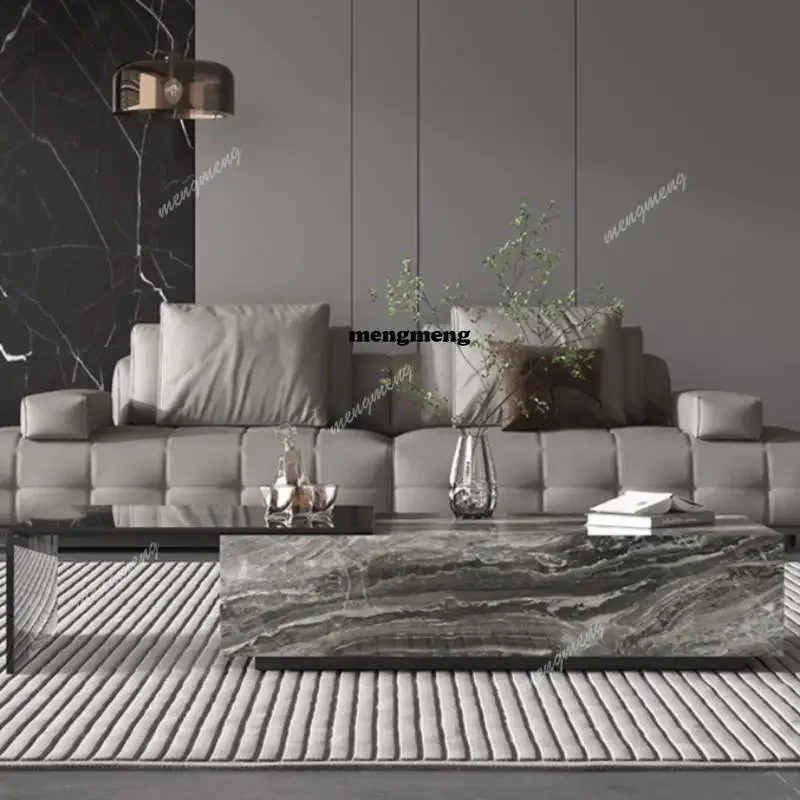 

Best seller High-end minimalist living room household rock slab coffee table Italian combination retractable rectangular tea tab