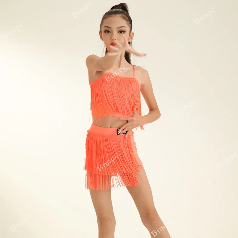 

Платье для латиноамериканских танцев Samba Fringe для девочек, одежда для танго, румбы, детское танцевальное платье, платья для соревнований по бальным танцам для детей