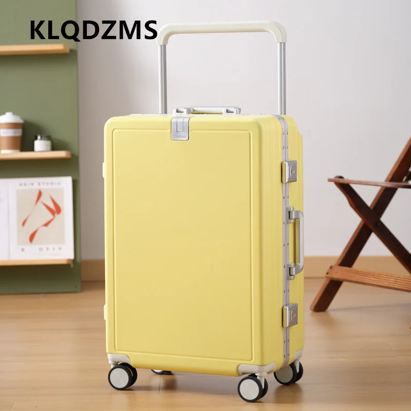 KLQDZMS Aluminum Frame Luggage Large Capacity Trolley Box ABS+PC Boarding Box Multifunctional 20