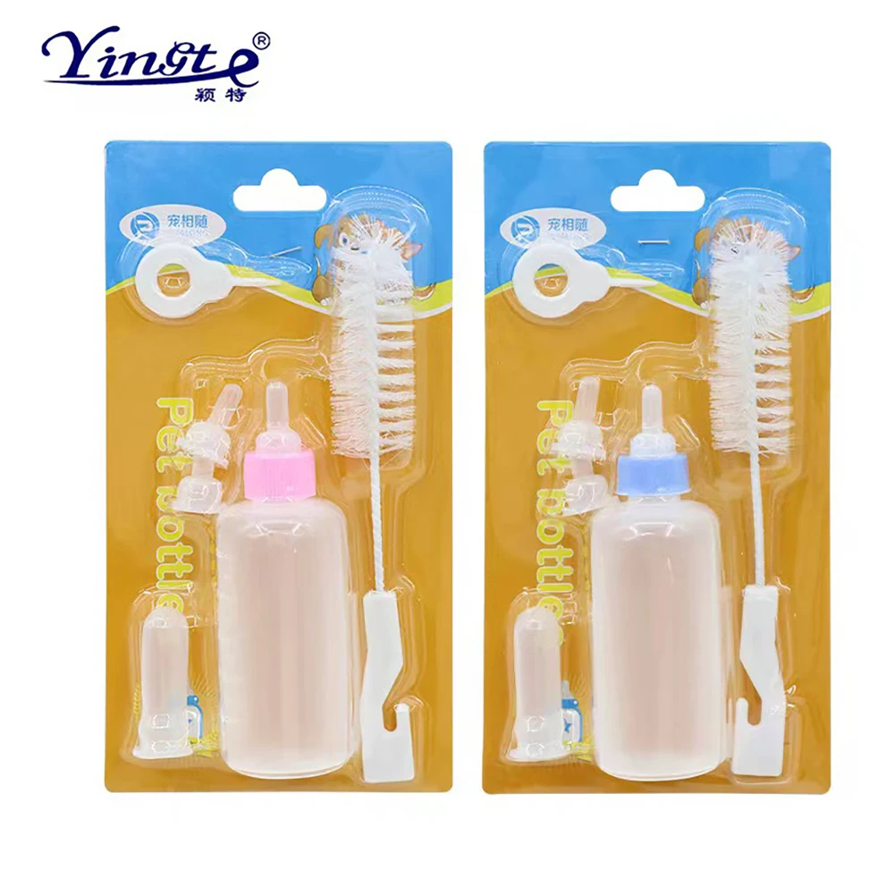 

Pet Mini Bottle Set Silicone 50cc Kitten And Puppy Milk Feed With Replacement Nipple Easy To Clean Newborn Baby Care Supplies