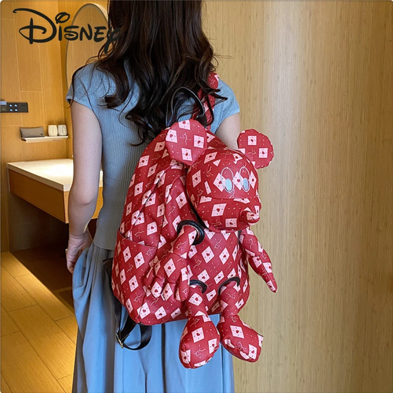 Disney Mickey neue Puppe Rucksack Mode hochwertige Pu Damen Rucksack Cartoon vielseitige große Kapazität Herren Rucksack