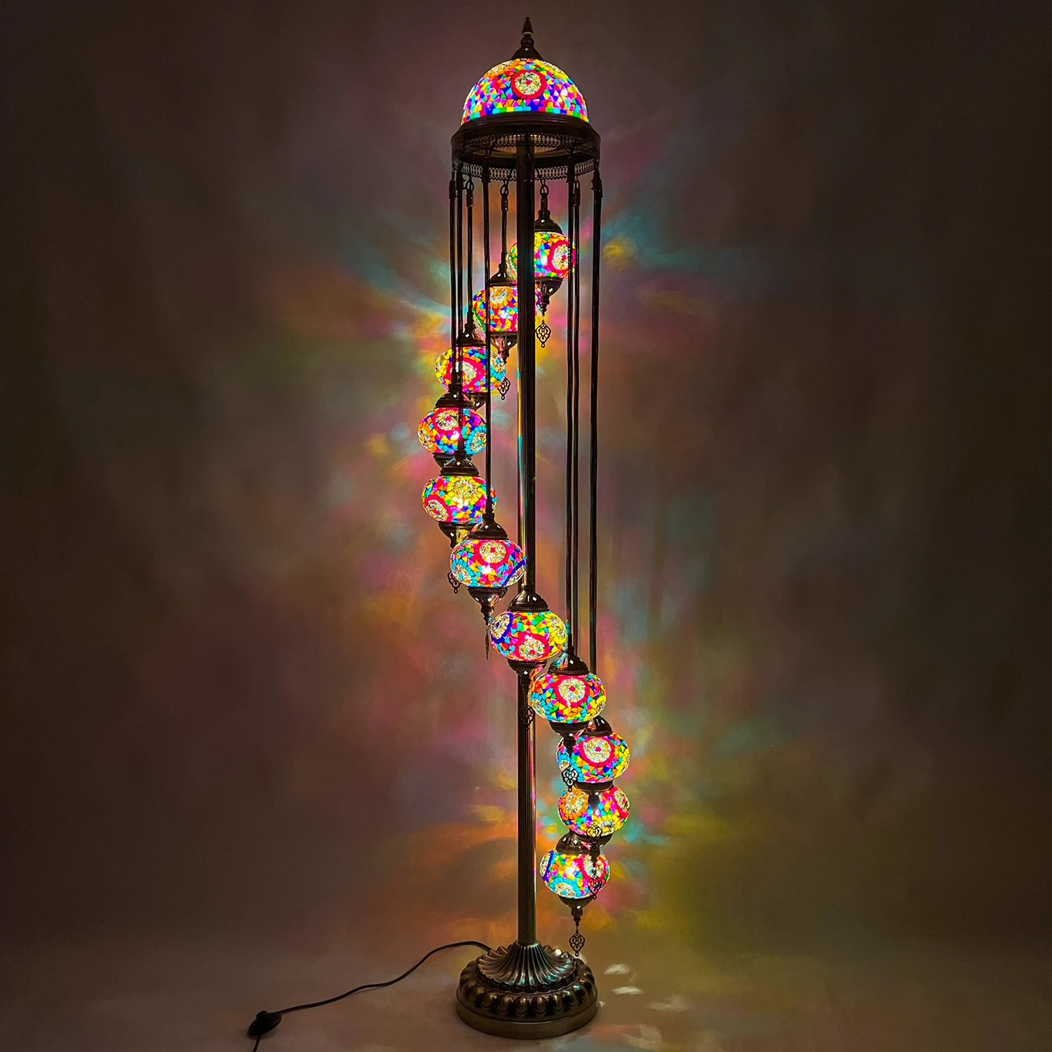 

Vintage European American Mediterranean Living Room Bedroom Dining Room Turkish Handmade Glass Floor Lamp