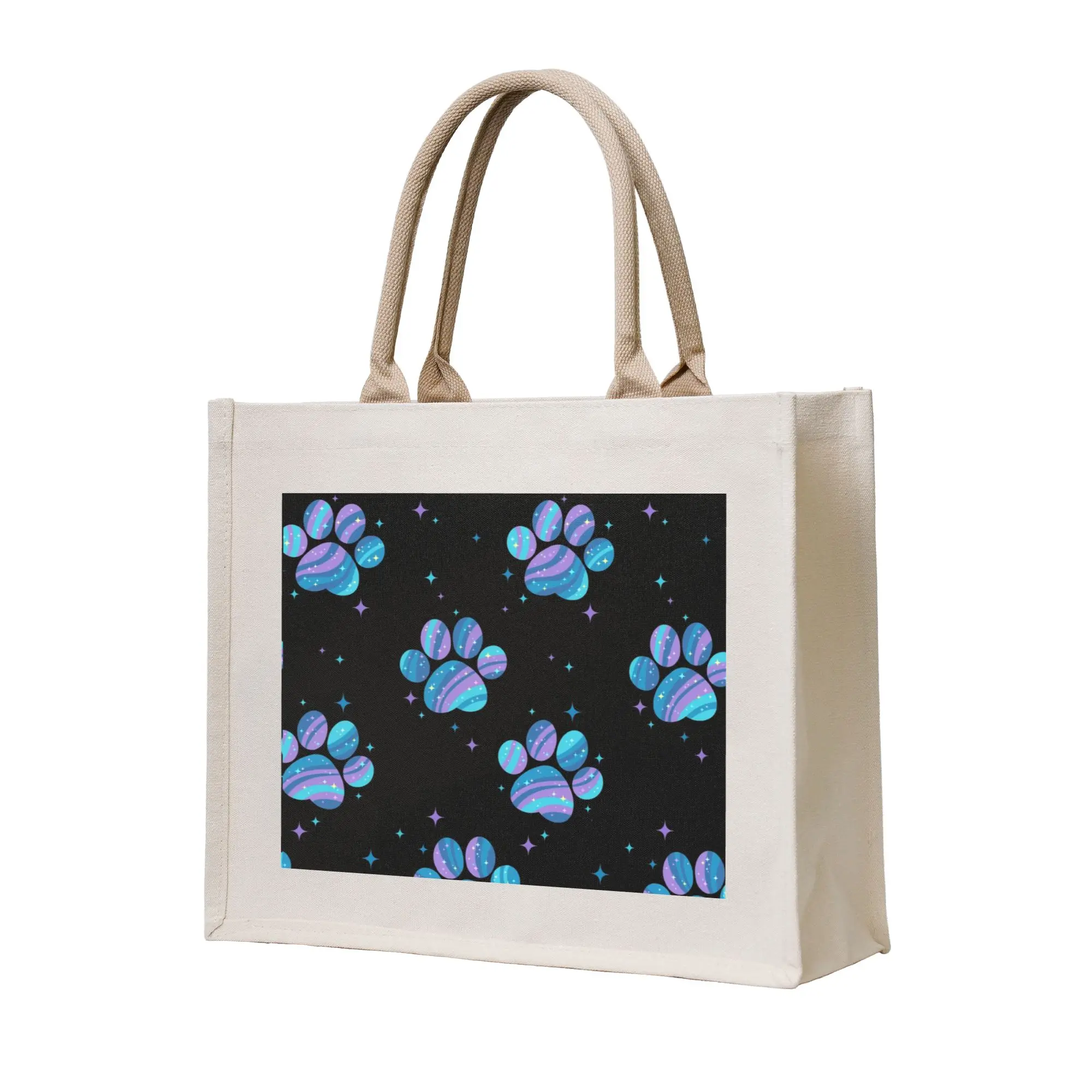 

Сумка-шоппер Starry Paws Groceries Tote для женщин, модная сумка через плечо с цветочным принтом и изображением собак, большая вместительная сумка-тоут