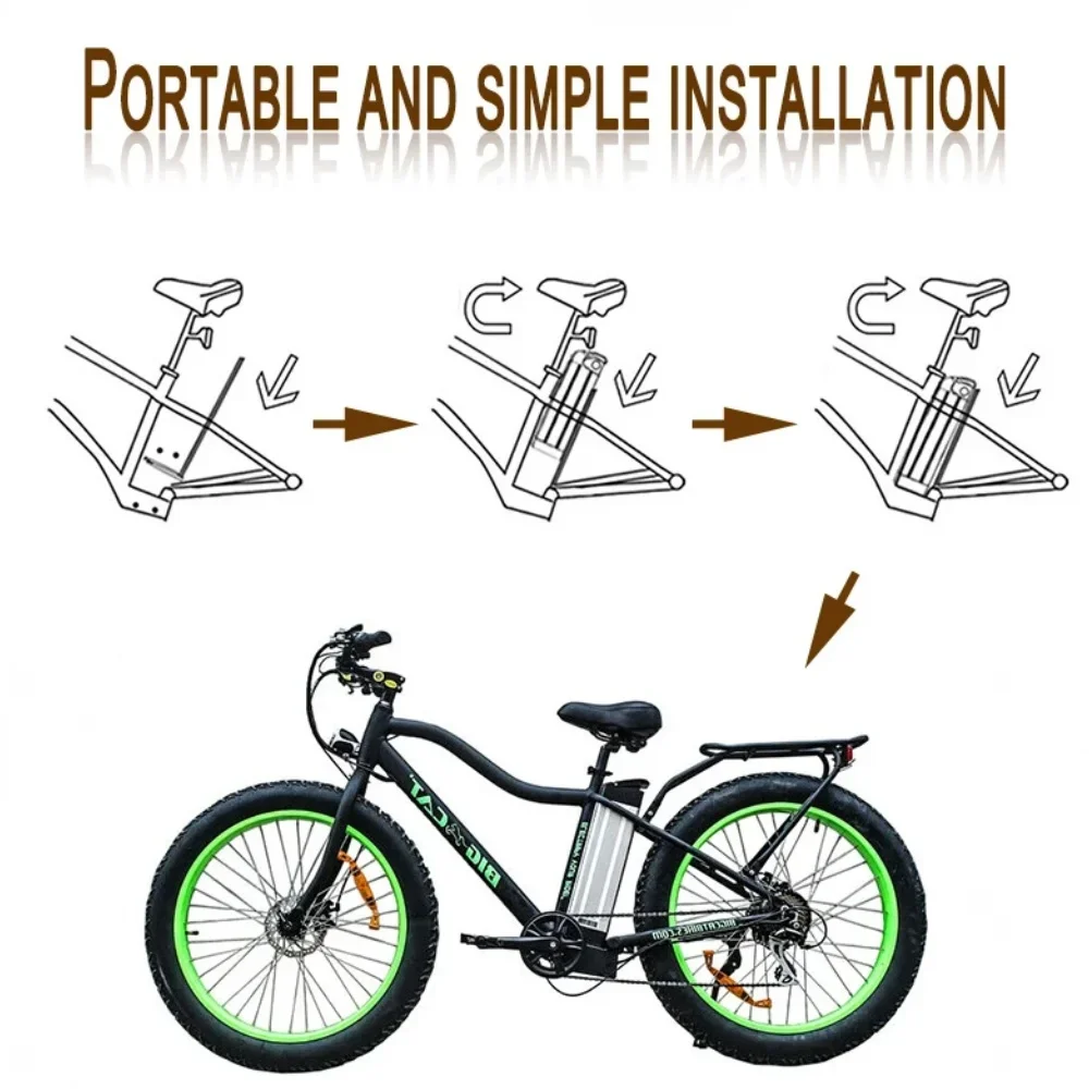 NEW Shock Proof Silver Fish 36V LI-ION Battery 10Ah 15Ah 20Ah For 350W 500W 750W Bottom Heybike City Commuter