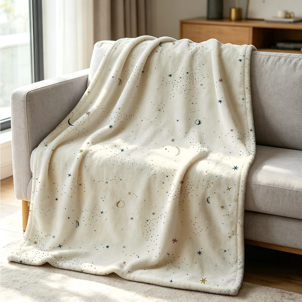 Starry Skies  Blanket Soft Cozy Throw for Sofa Bed Festive Holiday Decor Gift for Kids and Adults, Lightweight and Warm
