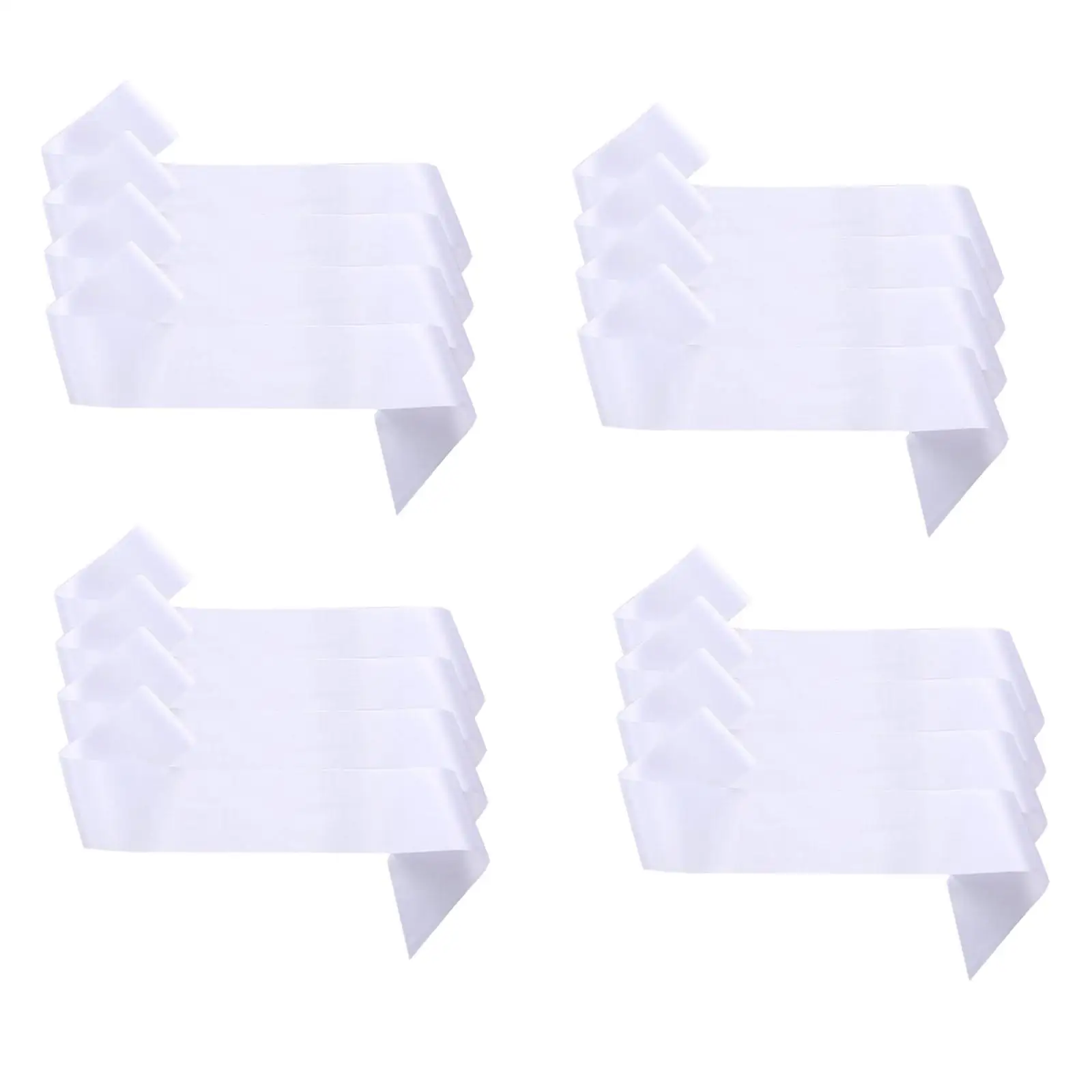 16 Pieces White Sash Glossy DIY Supplies Party Decorations Plain Sash for Bride Shower Holiday Festival Beauty Pageant Prom