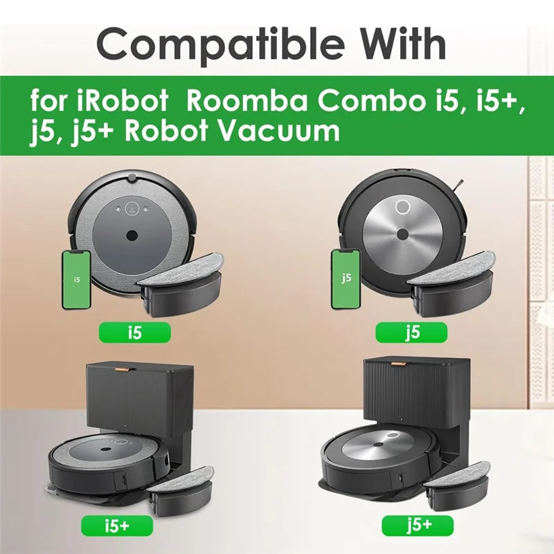 Kit de acessórios para irobot roomba combo i5/i5 +/j5/j5 + robô aspirador de pó escova lateral principal filtro hepa almofadas esfregão