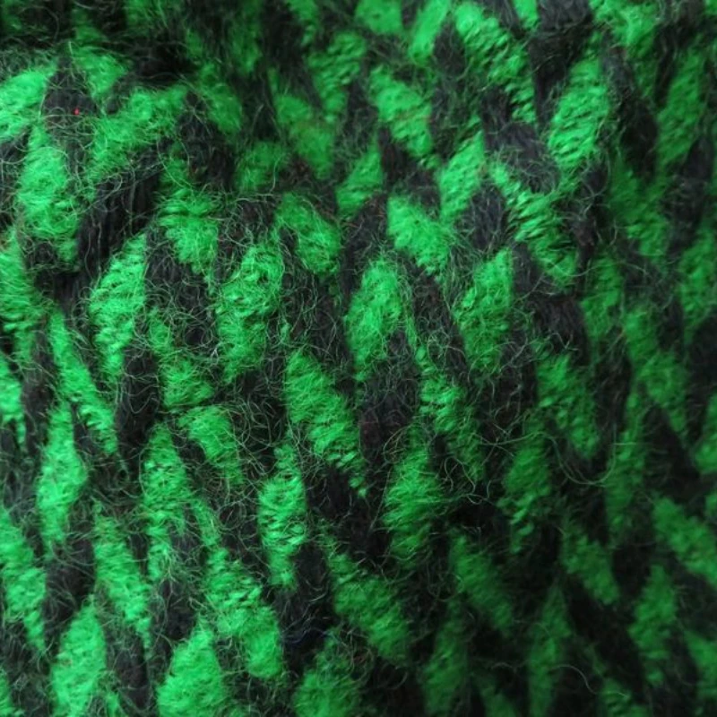 

All Wool Fabric Fashionable Emerald Green Black Rose Gray Wave Cross Yarn-Dyed Fluffy Wool Fabric