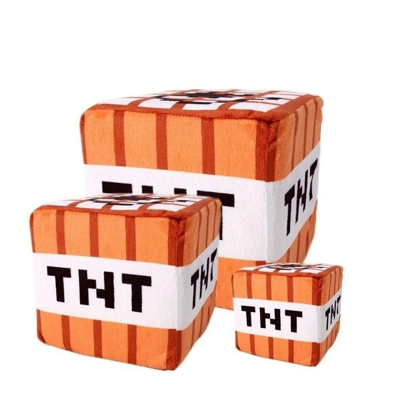 Heißer Tnt Plüschkissen-Würfel-Bomben-Spielzeug-Schlüsselanhänger, weiche Plüschtiere, Weihnachts- und Geburtstagsgeschenke für Kinder, Scherzartikel-Dekoration
