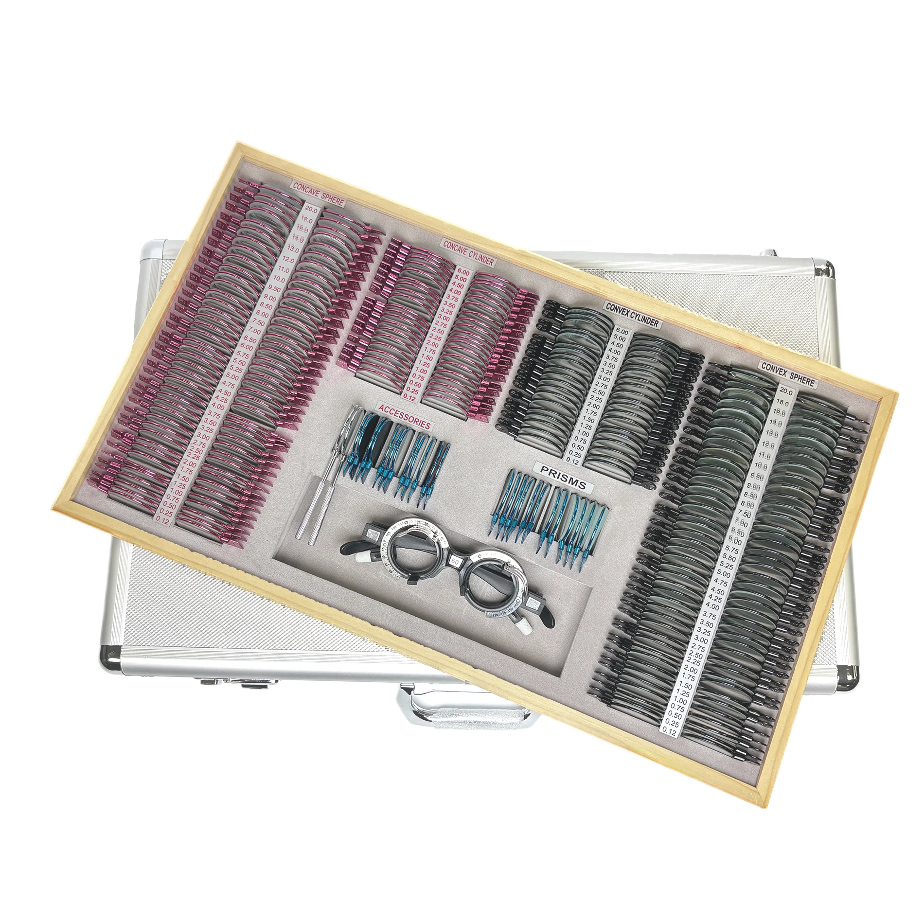 Hot Sale Optical 266 pieces Ophthalmic Trial Lens Set Ophthalmic Instruments Optical Tool Set Case Optometry Rim Aluminium