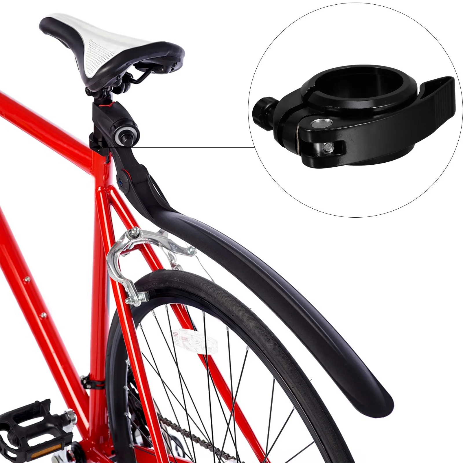 1Pcs Bike Seatpost Clamp Aluminium Alloy Quick Release Road Bicycle Parts Smooth Edges Easy Install Secure Grip