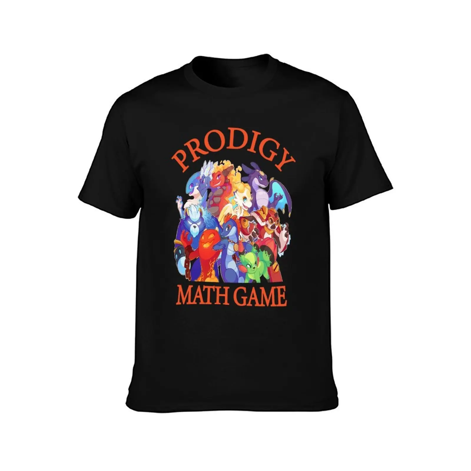 Prodigy Math Game T-Shirt, Summer Casual Cotton Tee, Oversized Streetwear Tops, Vintage Graphic Print, Loose Fit Short Sleeve