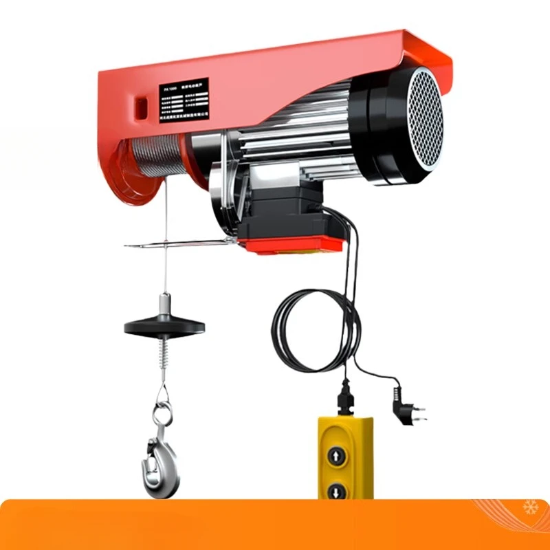 Miniature electric hoist 220V household small crane 1/0.5 ton hoist winch lifting crane