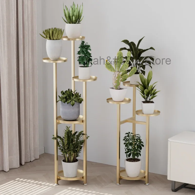 Multi-Storey Iron Shelves For Plant Floor-To-Ceiling Balcony Pot Plant Stand Flower Rack Living Room Lobby Display Flower Stand