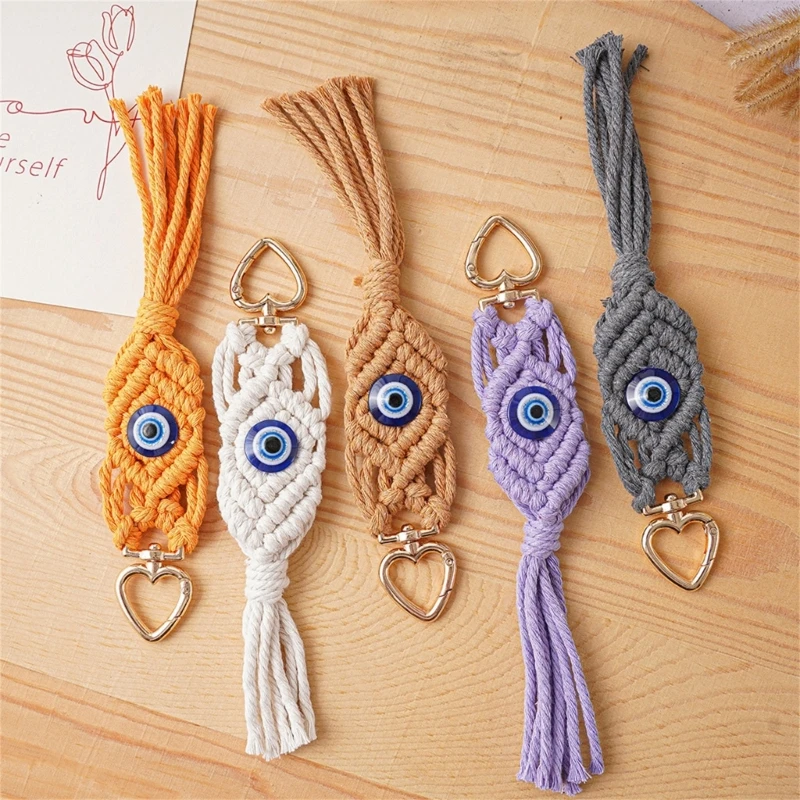 Durable Eye Weave Phone Strap Chain Charm Woven Eye Pendant Adornment Individualized Handwoven Ornament Decoration