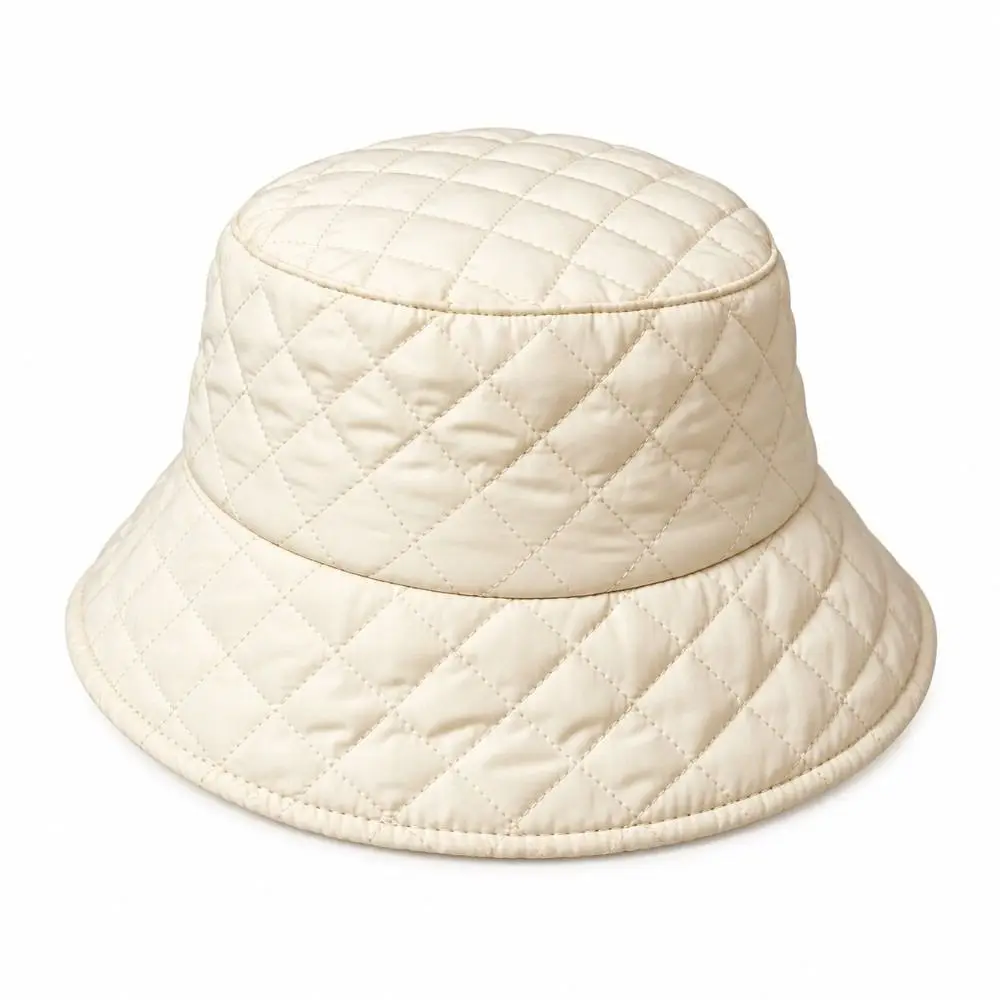 Korean Style Ultra-Light Bucket Hat Down Cotton Filling Warmth Fisherman Cap Ultra Light Windproof Panama Cap Winter Autumn