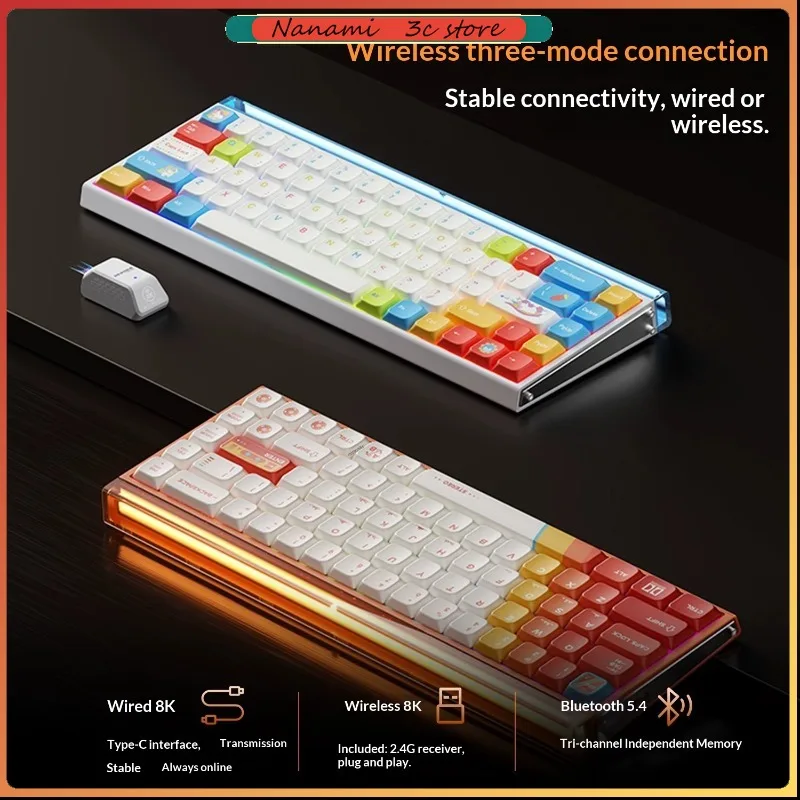 New AULA HERO68 Mini Air Keyboards Tri-Mode Magnetic Switch 68 key Bluetooth 5.4 Gaming 8K Polling Rate Wireless Keyboard Gift
