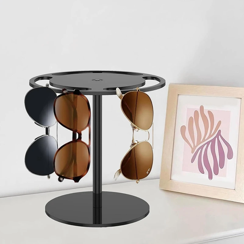 Acrylic Sunglasses Organizer  Display Eyeglasses Rack With 360 Rotating Eyewear Glasses Holder