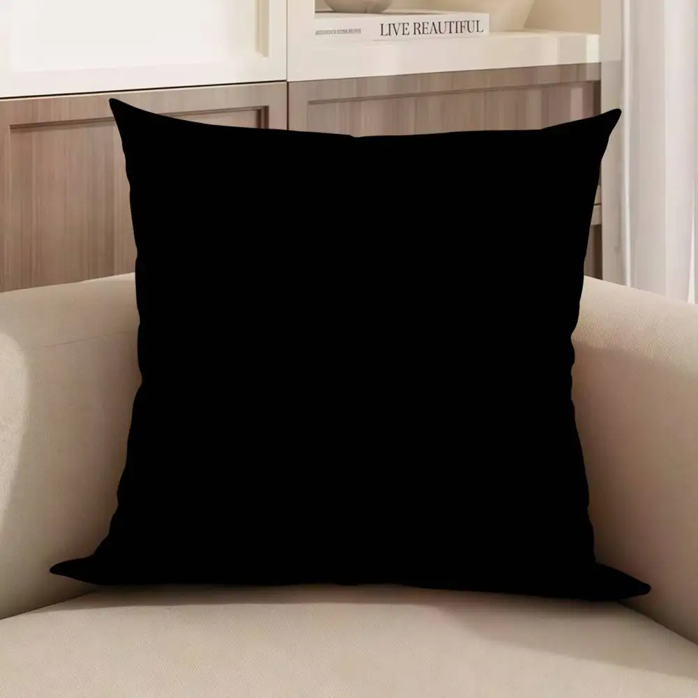 

Solid Black Pillow Cover Design Cushion Cover Decor Holiday Decorati