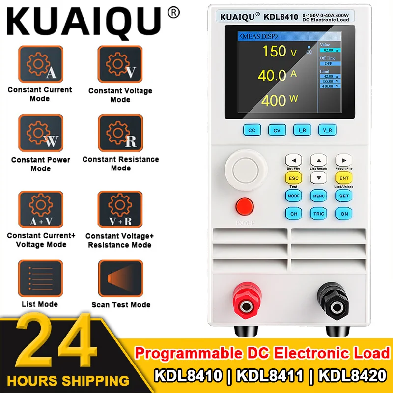 KAIQU KDL8410 Carga Eletrônica DC Programável 150V 40A 400W Testador de Bateria KDL8420 20A Ferramentas de Reparo CC CV CR CP CC + CV CR + CV