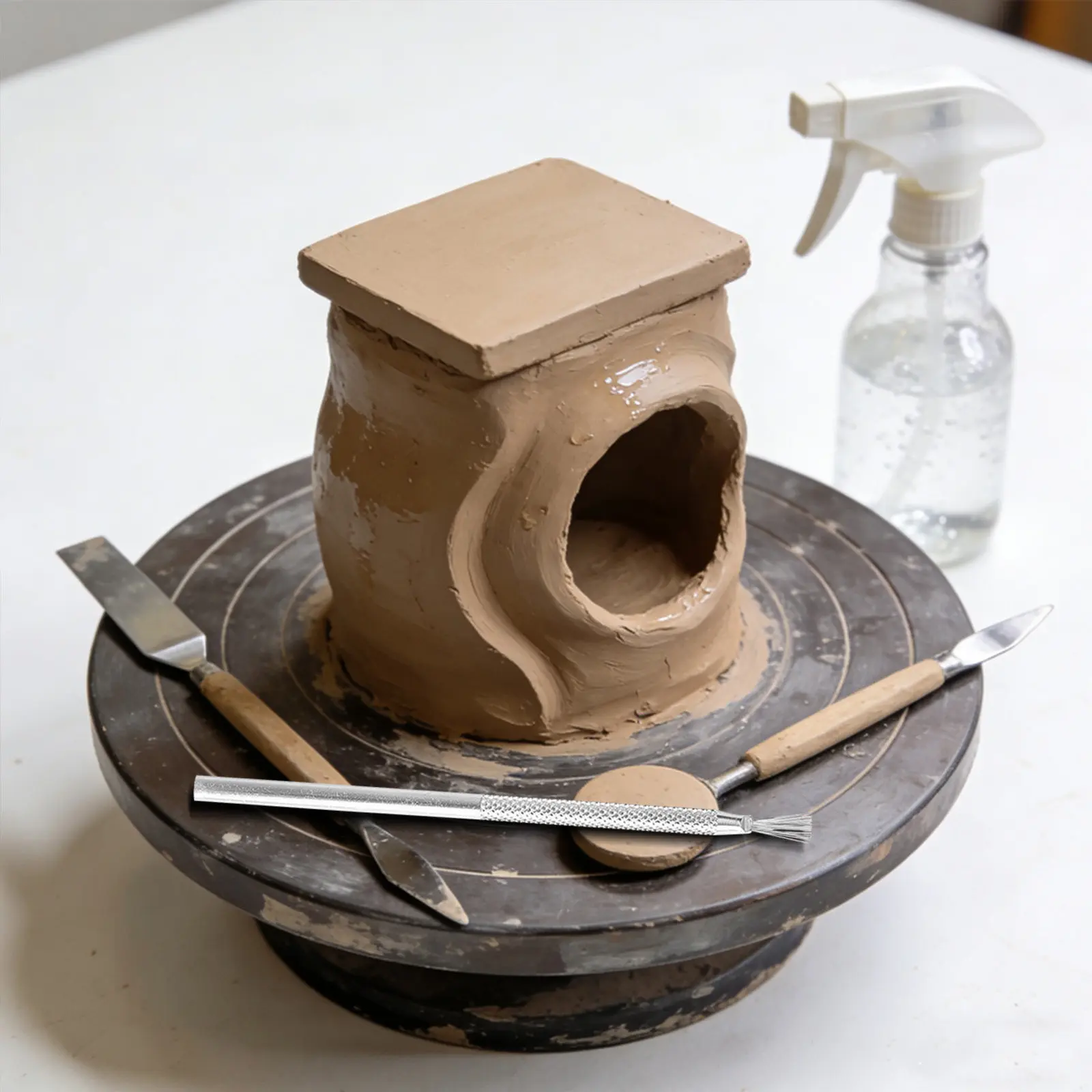 3Pcs Steel Needle Brush Polymer Clay Sculpting Tool Pottery Wire Texture Brush Clay Carving Tool for Modeling DIY Projects