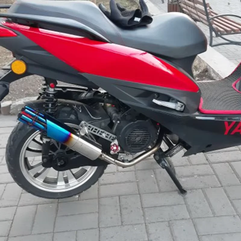 For Honda Yamaha Kawasaki KTM ATV Exhaust Motorcycle Muffler Rotate Gatling Gun Pipe Can Motorbike Modified Pit Bike Scooter