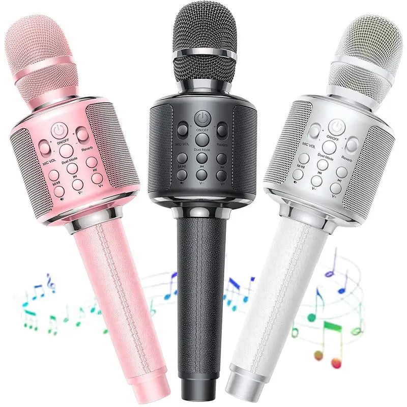 To Karaoke Microphone Bluetooth Wireless Portable Home Singing Machine with Duet Sing/Record/Play/Reverb for Adult/Kid Gift