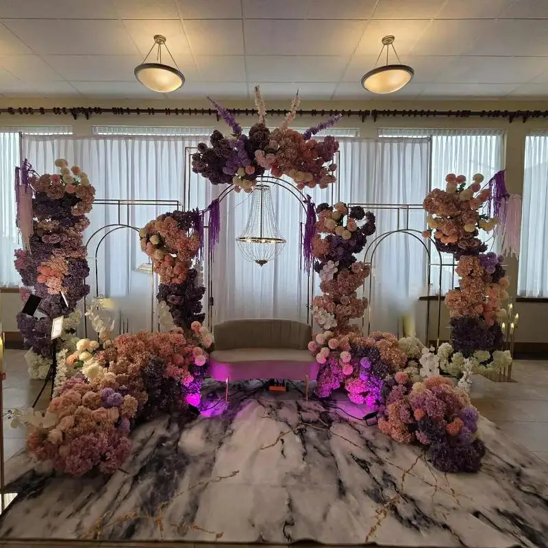 

Event Wedding Stage Backdrops Floral Arches Wall Decoration Column Arch Plinth Flower Stand Balloon Welcome Sign Pendant Shelf