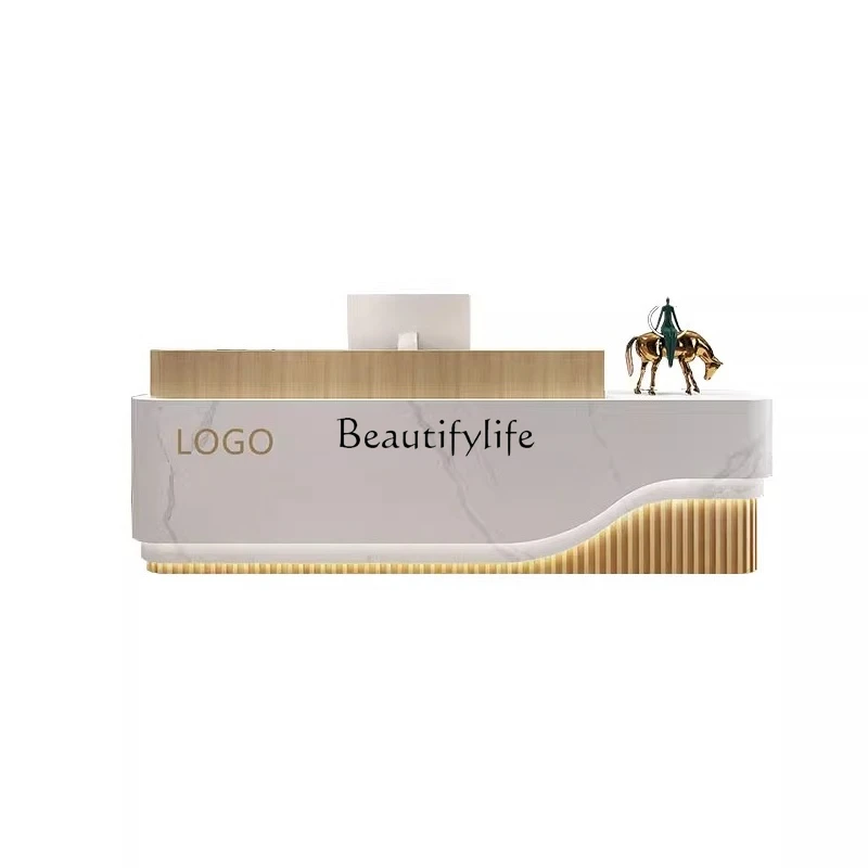 

Simple Modern Company Front Desk Custom Beauty Salon Cabinet Yoga Studio Small Cashier Counter