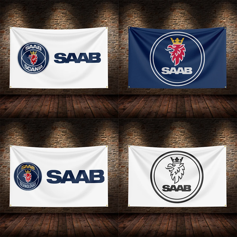 

3x5 Ft S-Saabs Racing Flag Polyester Printed Cars Flags for Room Garage Decor