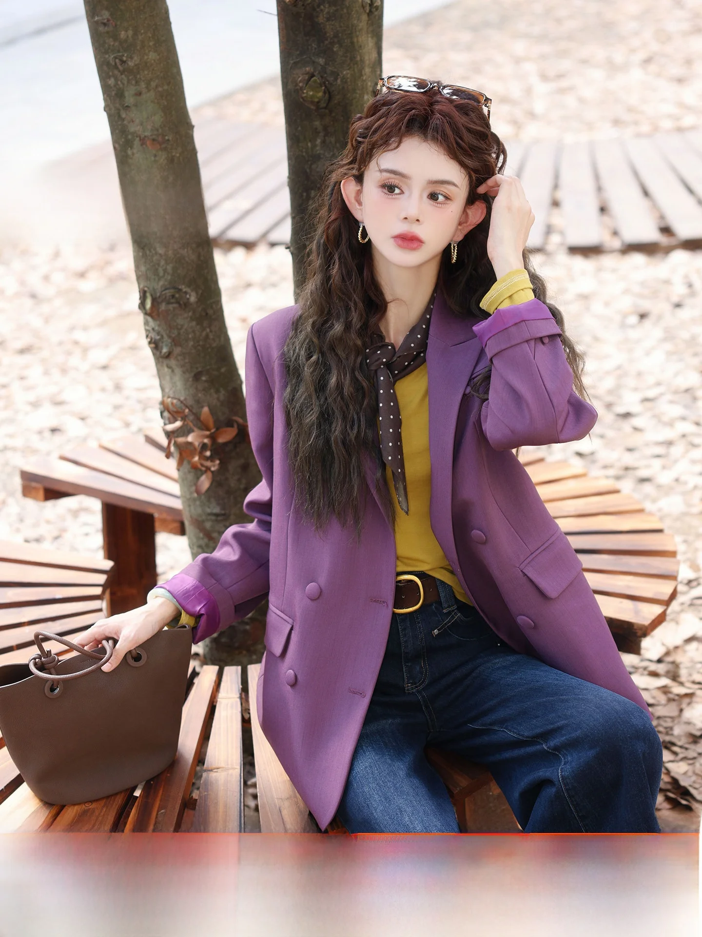 

Champagne Rose Casual Sle Women's Suit Jaet Ele Spring Autumn New Arrival High Quali Straight Cut Long Sve Coat