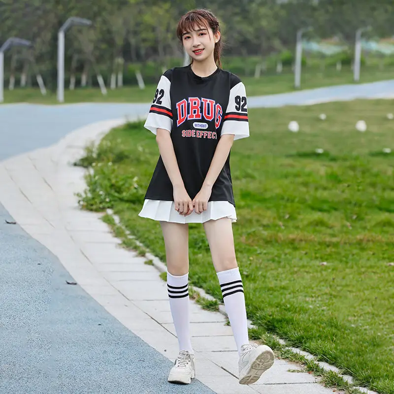 

Cheerleading attire for the opening ceremony of the student sports day. Cheerleading team set, Korean version, jazz dance costum