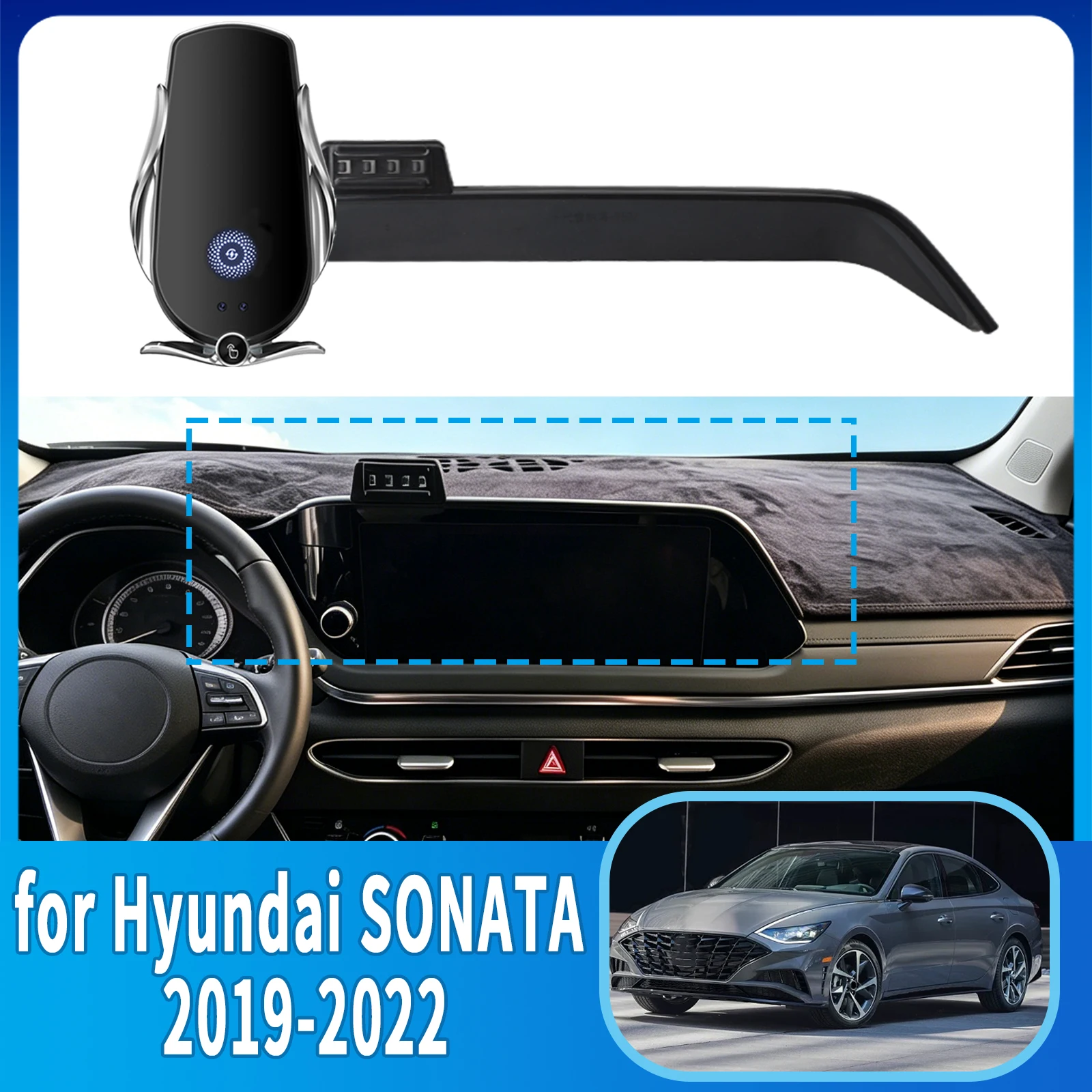

for Hyundai SONATA 2019 2020 2021 2022 Anti-Shake Screen Base Phone Holder Mount Stand ​​ Dedicated Car​​ accessoires