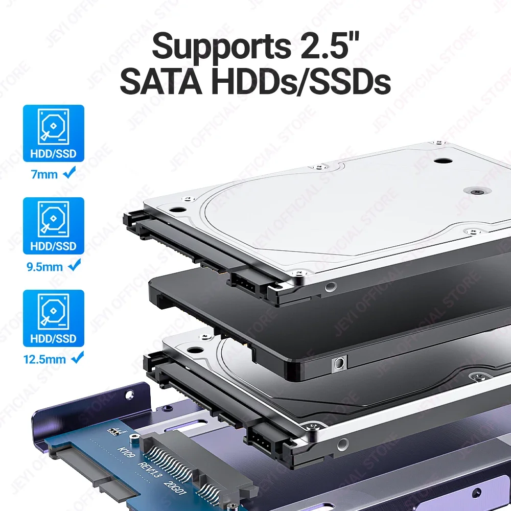 JEYI 2.5 "إلى 3.5" SSD HDD القرص الصلب محول خليج حامل تصاعد قوس العلبة صينية ل 7 / 9.5 / 12.5 مللي متر 2.5 بوصة HDD / SSD