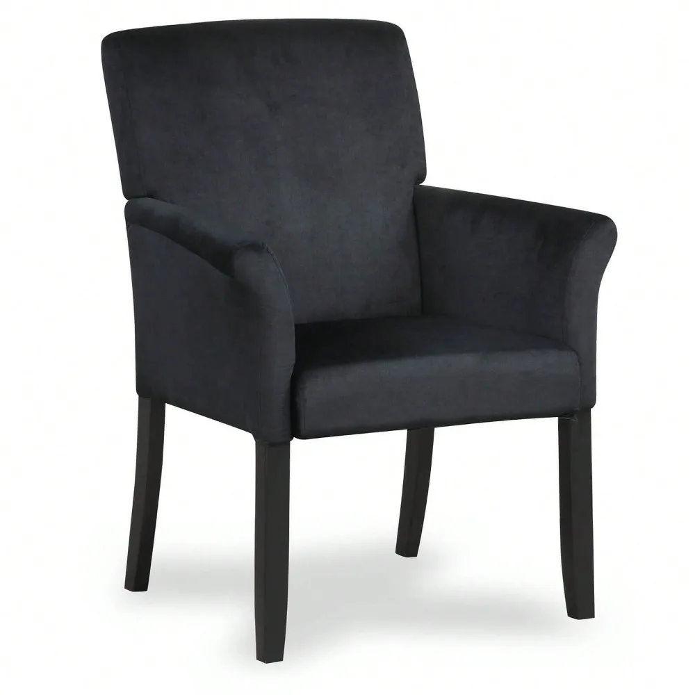 

Waiting Room Chair w/ Padded Armrests & Solid Rubber Wood Legs for Meeting Room