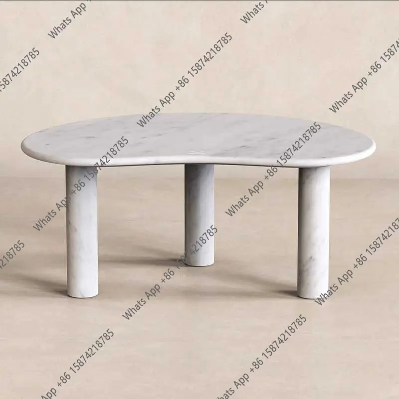 High-end marble coffee table living room household large apartment living room creative designer light luxury irregular  group