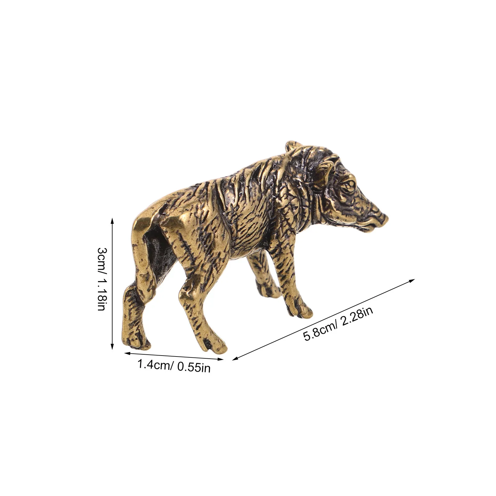Brass Wild Boar Sculpture Realistic Farmhouse Table Ornament Rustic Animal Centerpiece Desk Paperweight Tearoom Decor Chinese