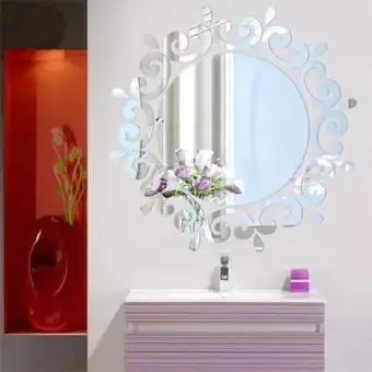 Fashion Mirror Stickers Home Washroom Bathroom Decal Wall Stickers Decoration