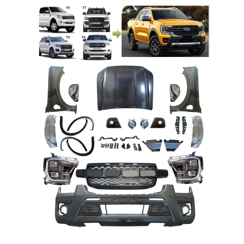 

Комплекты для рестайлинга кузова Dream Garage: бампер, капот, крылья для Ford Ranger 2012-2021 T6 T7 T8, обновление до следующего поколения